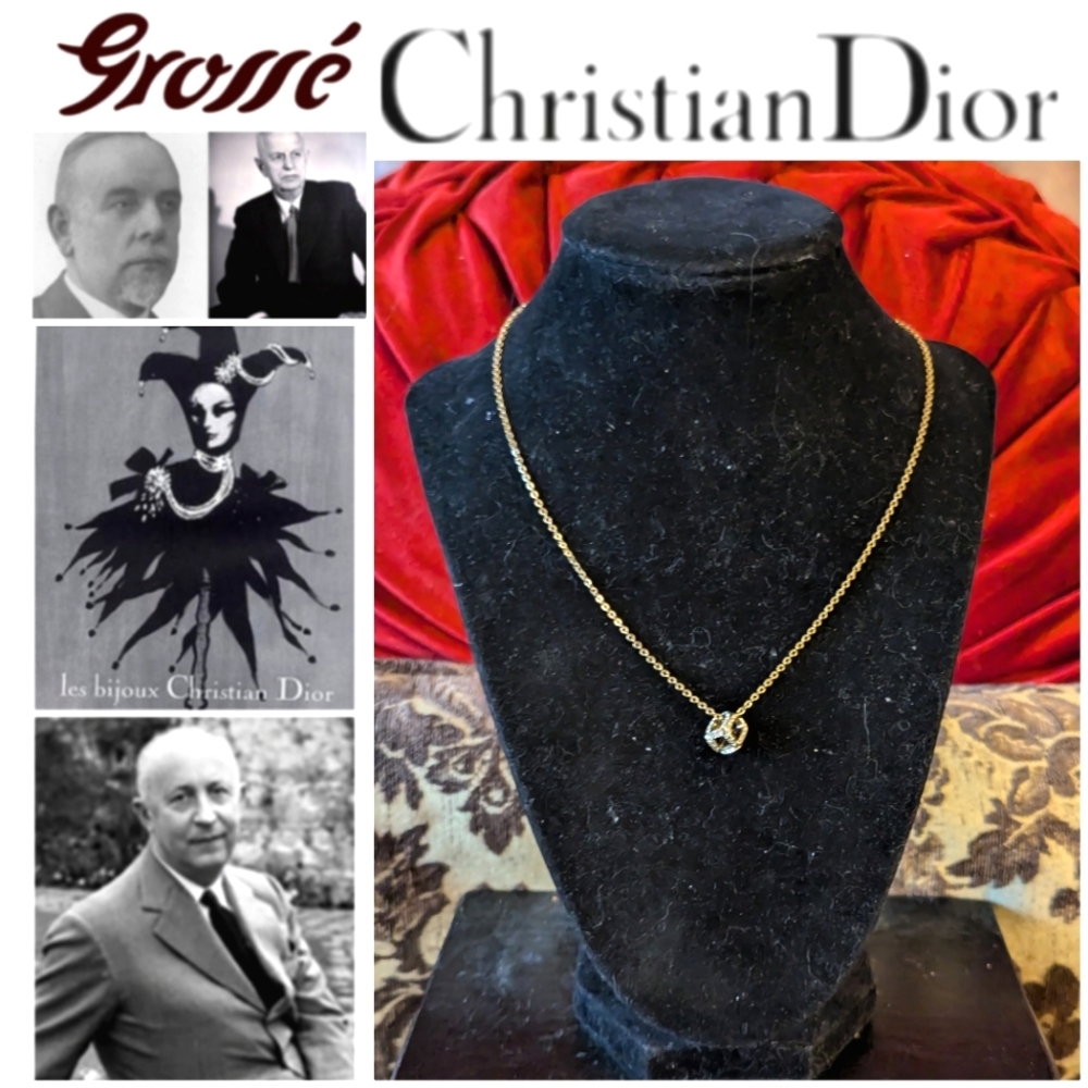 RARE🚨💥💯DIOR GROSSE SWAROVSKI FLOATING CUBE NECKLACE